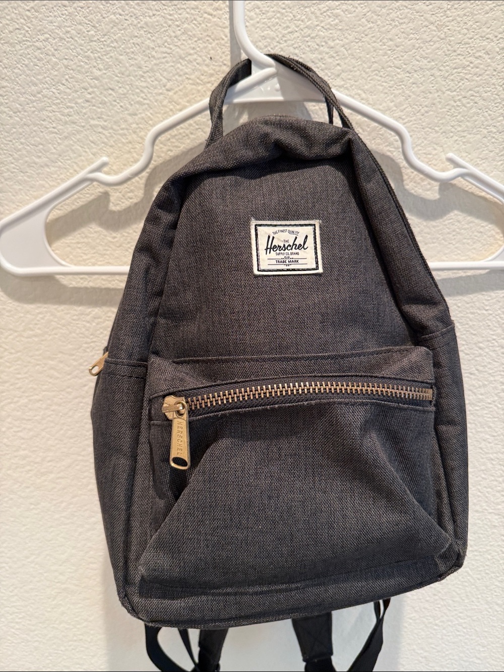 Herschel Supply Company Charcoal Mini Backpack with Gold Zipper
